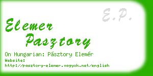 elemer pasztory business card